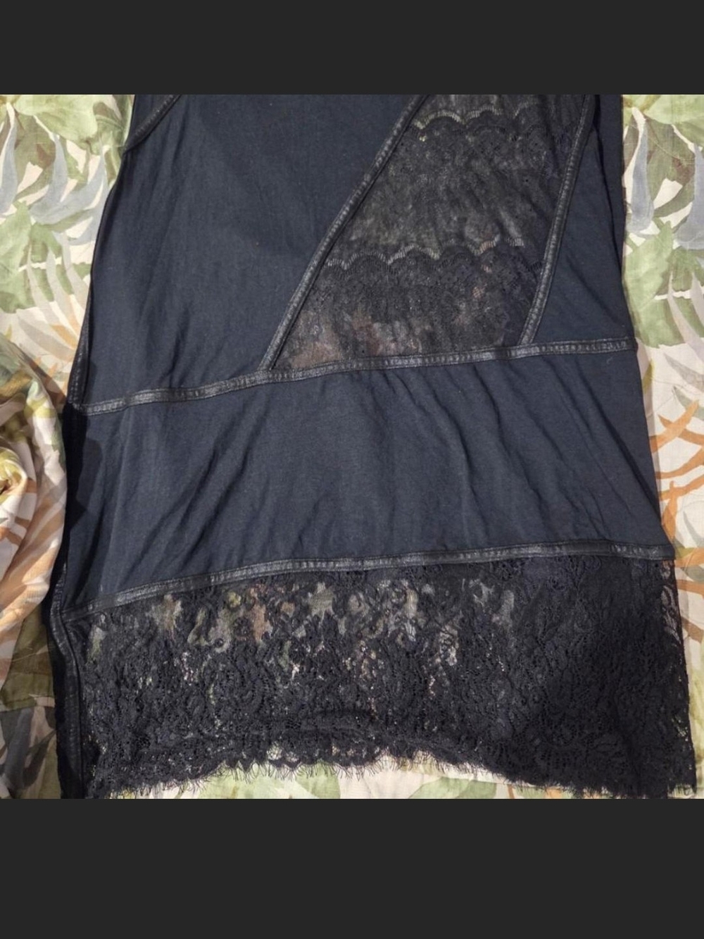 Salvage Black Lace Panel Graphic Maxi Dress. M - Picture 8 of 8